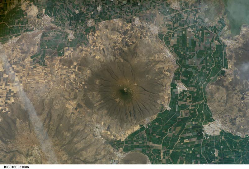 Cerro Culiacán en Guanajuato visto desde el espacio.- Foto de la NASA