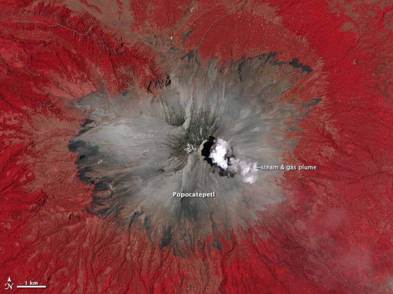 Foto del volcán Popocatepetl