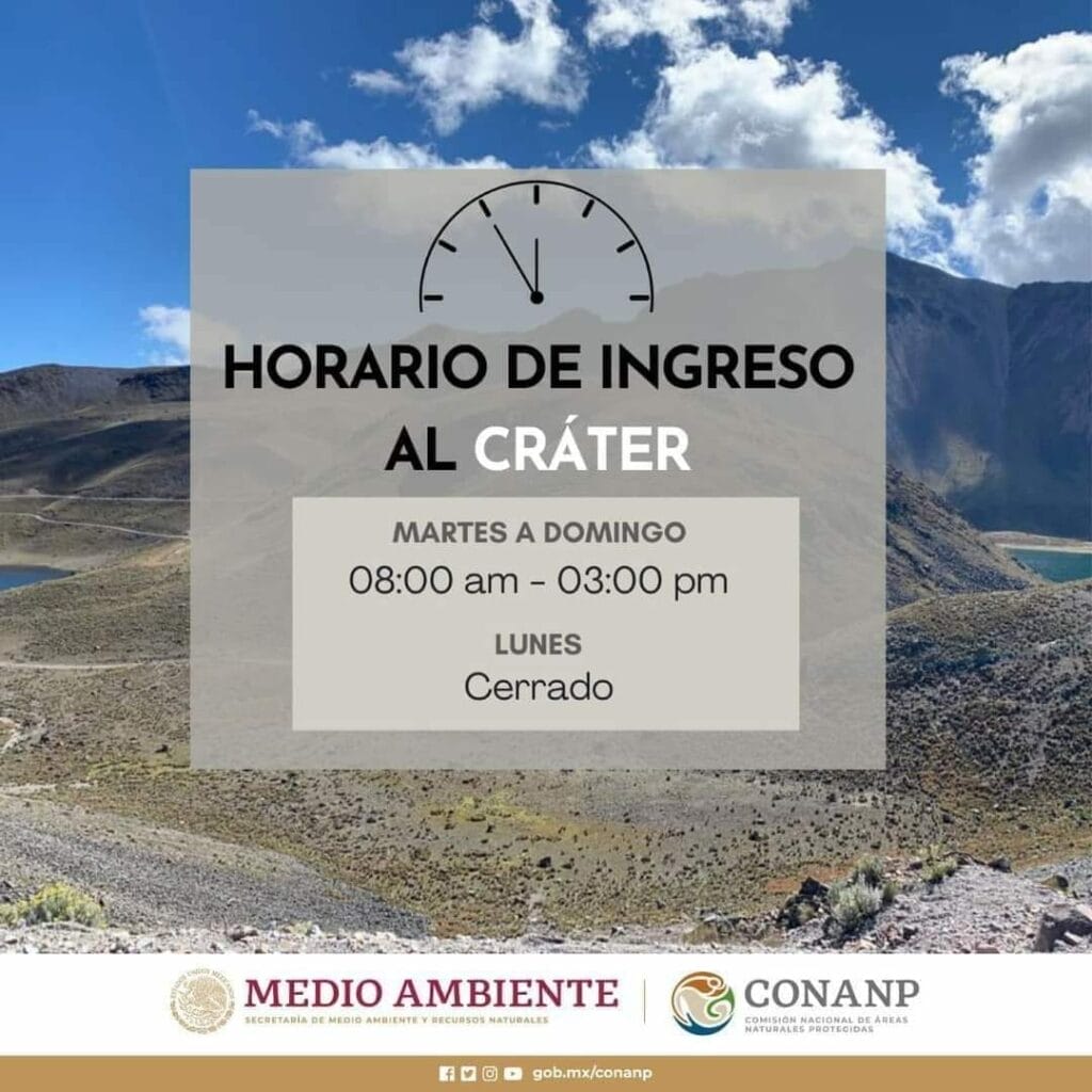 Cuáles son los horarios de visita al Nevado de Toluca