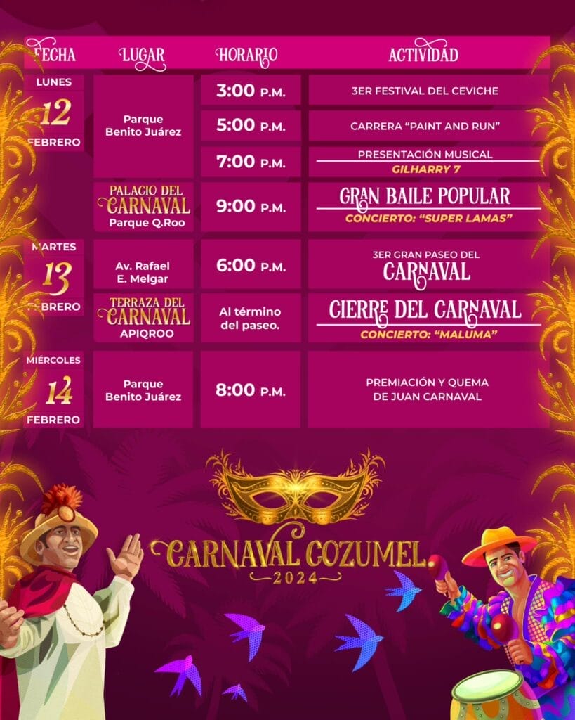 Cartelera Cozumel Carnaval 3