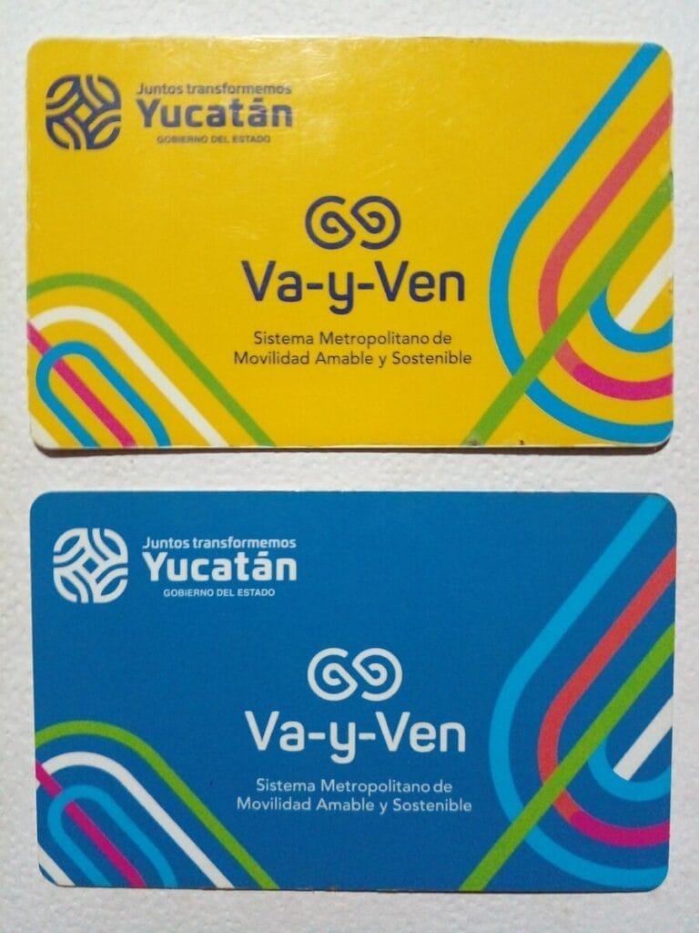 Tipos de tarjetas Va y Ven del transporte Metropolitano del estado de Yucatán.